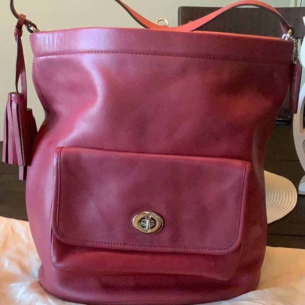 Dark Burgundy bucket bag by Coach